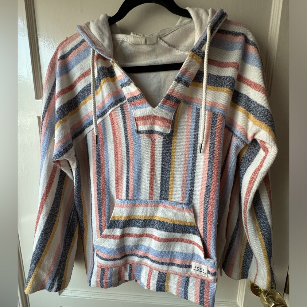 ROXY Wild and Free Striped Beach Pancho Hoodie